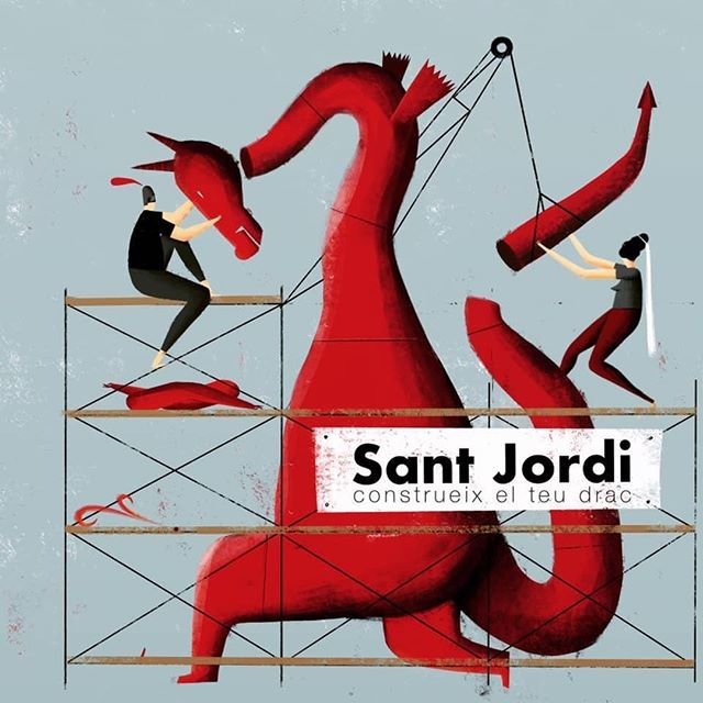 Bona diada de #SantJordi. Aquí teniu la il·lustració que ha fet el #PepSerra per a la diada d'enguany. A gaudir d'aquest dia!!!!! bit.ly/2IQHLLn