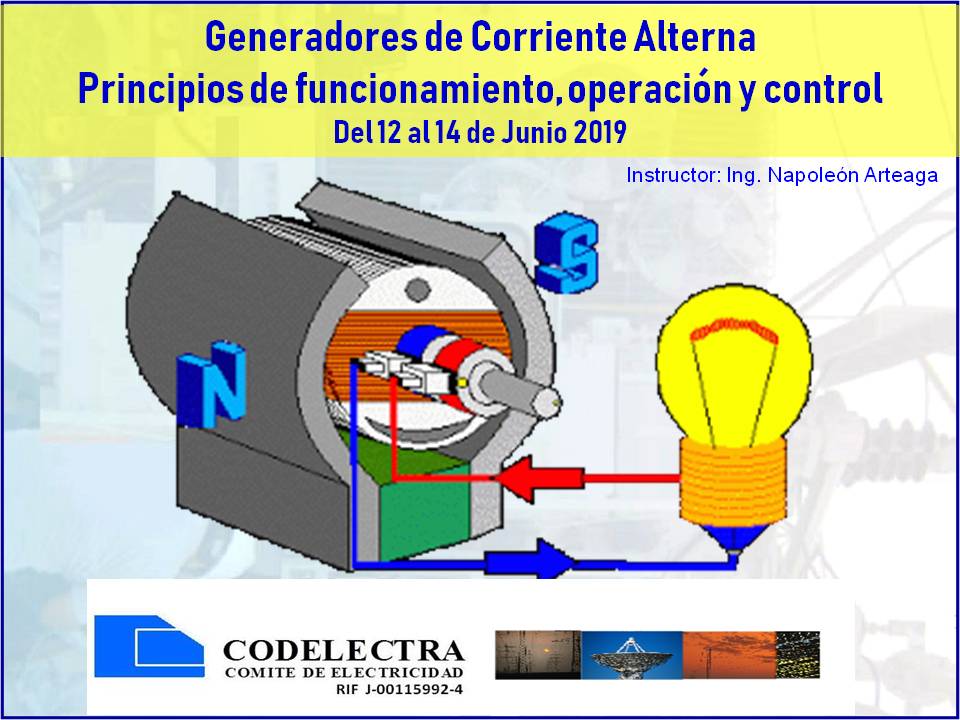 CODELECTRA's tweet image. Curso sobre Generadores de Corriente Alterna generalidades y principios de funcionamiento. 

Si desea más información comuníquese a los números telefónicos 58212-2857580 / 2859458 / 2854787 o por el correo codelectra@gmail.com

#generadores #corrientealterna #codelectra #ct11