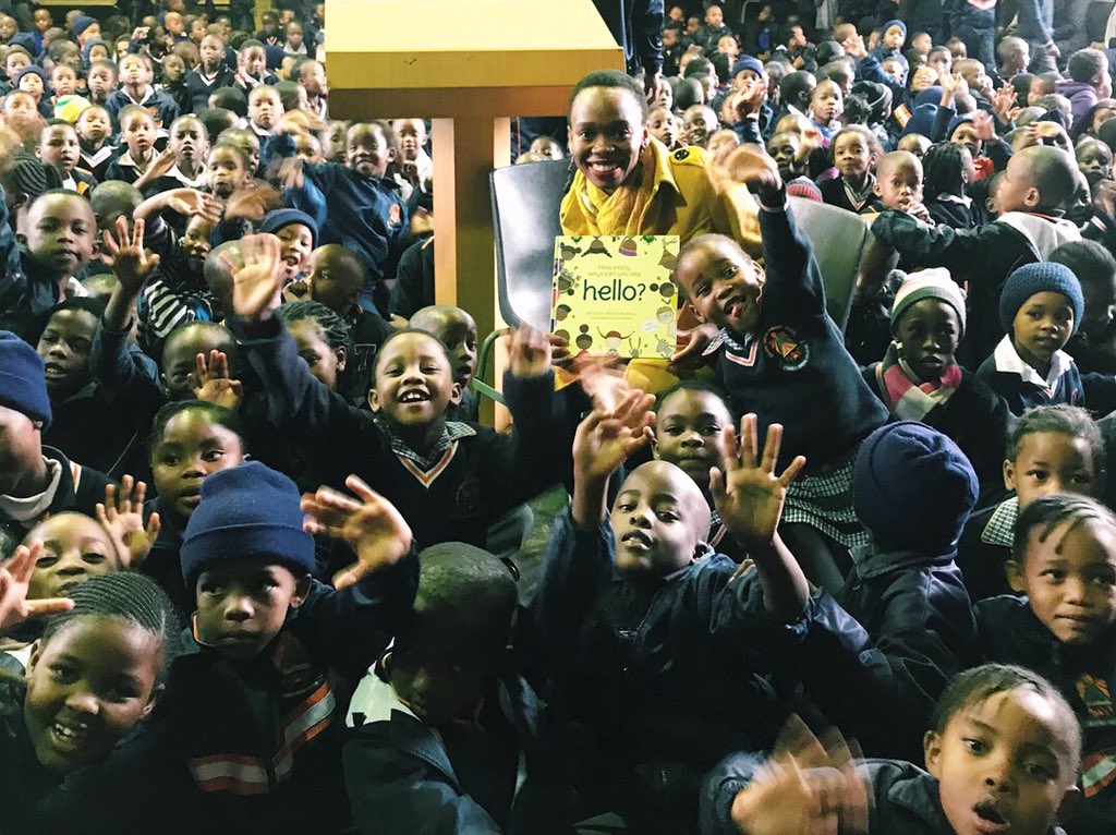 RefiloeMoahloli's tweet photo. It was a full circle affair this morning at Orange Grove. This was the first school I ever did a reading to at the start of this journey 2 years ago. Nothing quite like 600 loving & receptive kids to prepare you for a life of non stop vibrancy💛
#HowManyHellos
#WorldBookDay2019 https://t.co/eqdlUmSQx9