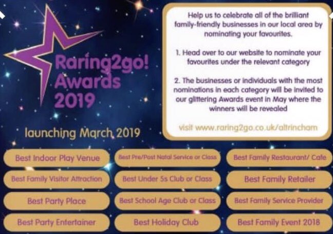 🌟🌟🌟 Exciting News Alert 🌟🌟🌟

Cadmans Dance Centre has been nominated for the
Altrincham &amp; Sale Raring2go! Awards 2019!!!
However we still require your nominations!!!
Follow the link below and
LETS GET VOTING!!!

😁🤞💜
raring2go.co.uk/survey/9

#cadmans