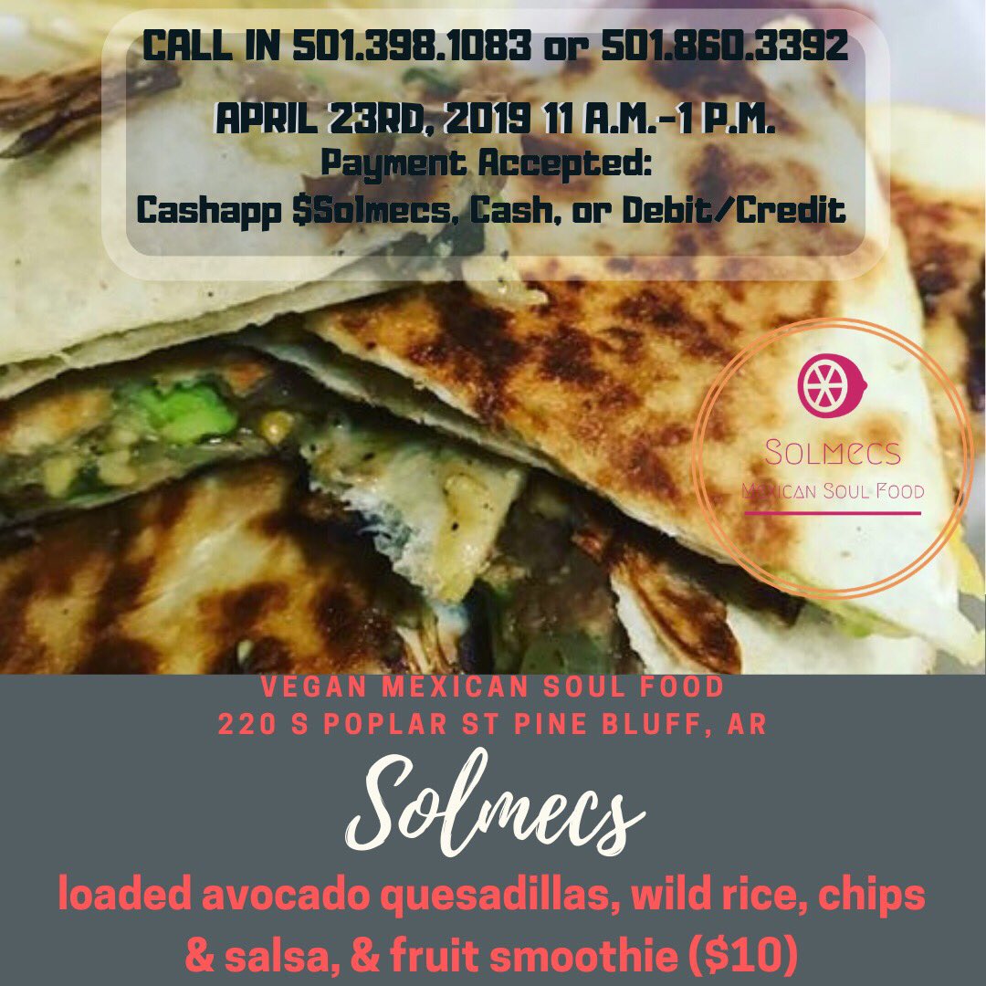 solmecs's tweet photo. We got it on and poppin’ today! Place your orders now! #Solmecs4Lunch #Quesadillas #Yum https://t.co/Stl2CMn79Z