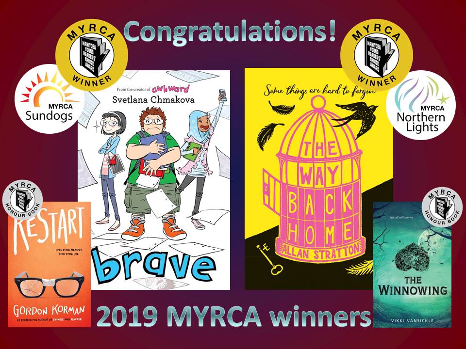MyrcAward's tweet photo. We regret to announce that we made a miscalculation when determining the 2019 #MYRCANorthernLights winners. Congratulations are in order for #AllanStratton for #TheWayBackHome (Winner) and to @vikkivansickle for #TheWinnowing (Honour Book). We apologize for the confusion. https://t.co/ZvRJqLmsNV