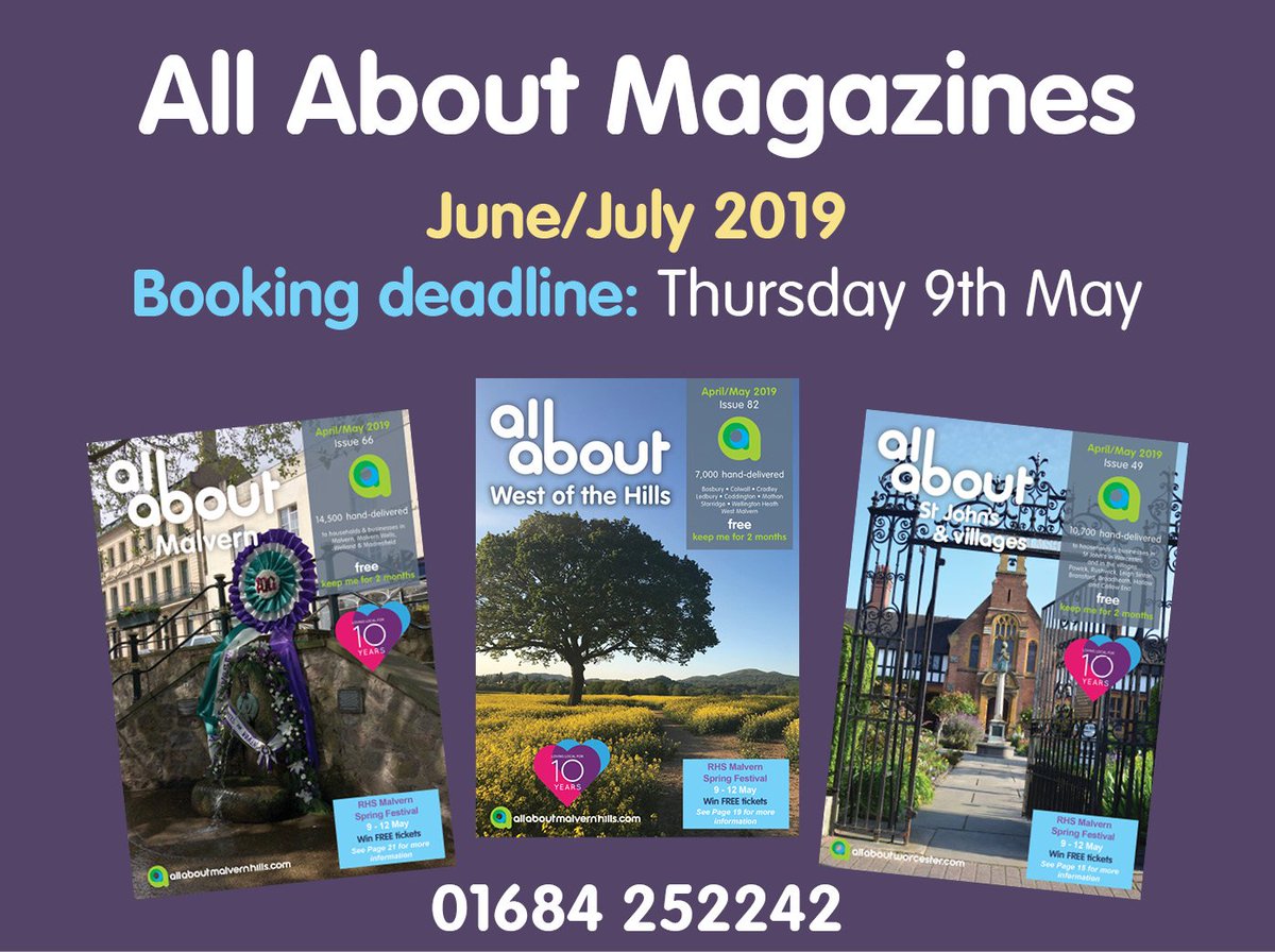 allabout3mags's tweet photo. Looking for more customers locally to grow your business? Show local people your services with an advert in 1, 2 or all 3 of our magazines. Now expanding our Malvern edition into Upton-upon-Severn! https://t.co/ywvRKEFzXs #WorcestershireHour #UptonHour #MalvernHillsHour https://t.co/SzrJToUvEa