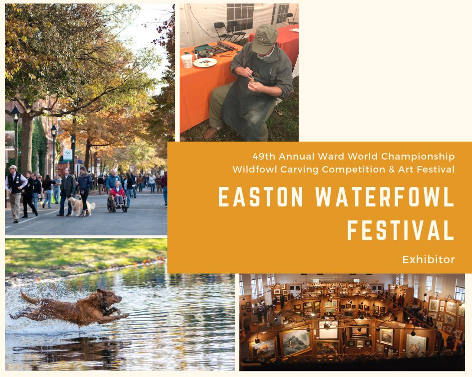 WardMuseum's tweet photo. Our next featured 2019 Ward World Carving Competition exhibitor is the Easton Waterfowl Festival!

Held at walkable locations across historic downtown Easton, the Festival encourages guests to experience local heritage and tradition in a casual environment for an affordable price https://t.co/h9NUVWUGQI
