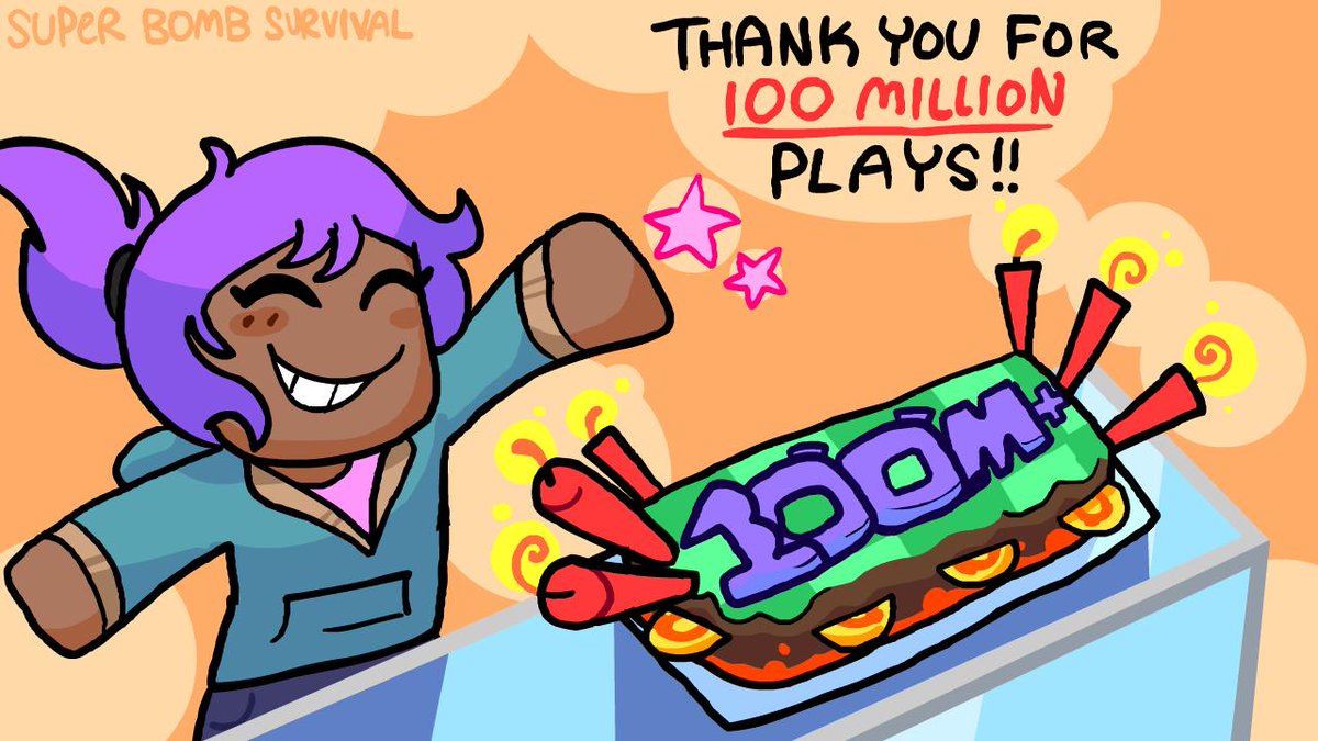 Polyhex On Twitter Super Bomb Survival Reached 100 Million Plays Today Thank You So Much For Nearly 5 Years Of Explosive Fun And For Helping Me Keep The Game Going After All - survival time roblox