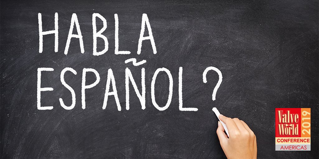 ValveWorldAM's tweet image. The Valve World Americas Conference is offering an all new #Spanish language track this year! Join Sesto Valves’ Chance Russo for some of the conference's best workshops, presented & discussed in Spanish!
bit.ly/2TPRYe0 
#VWAM2019 #Valves #VWAM