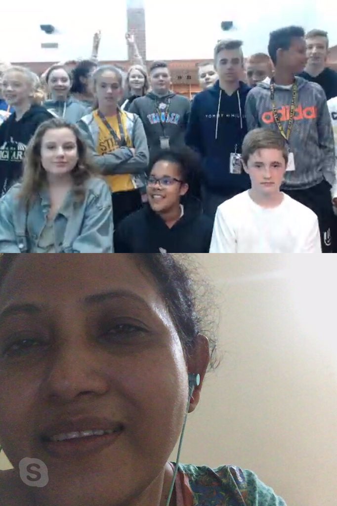 HaqueRaihana's tweet photo. Andover Central Middle School in Andover, Kansas. USA 🇺🇸.Thanks teacher Heather Hawkins #MIEExpert #TeachSDGs #MicrosoftEdu #Skype2learn #SkypeClass https://t.co/xJZkADGvGj