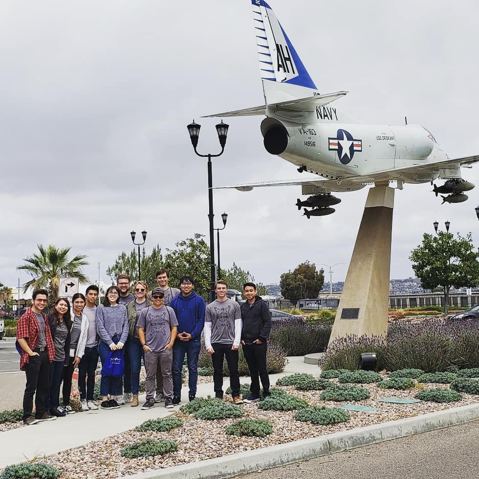 SDSURoboSub's tweet photo. We had a blast at #NAVAIR last week! The team learned from #aerospace engineers about their work and toured the facilities, including trying out a flight simulation ✈️

#aerospaceengineering #sdsu #sandiego #STEM @NAVAIRNews https://t.co/e44tcsRKbt