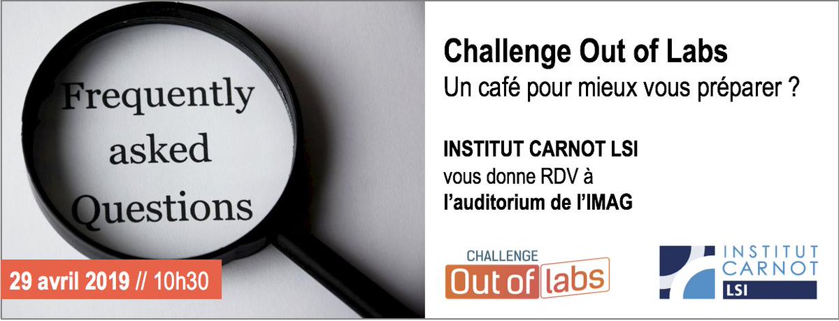 LinkGrenobleAlp's tweet photo. SAVE THE DATE // 29/4, 10h30, @Carnot_LSI et @LINKSIUM_ vous donnent RDV autour d'un café pour vous présenter le Challenge Out Of Labs
Lieu : auditorium de l’IMAG
Programme : témoignage, échange, convivialité
#Numérique #Santé #Transport #robotique #usinedufutur #énergie https://t.co/4BQV6PBjmh