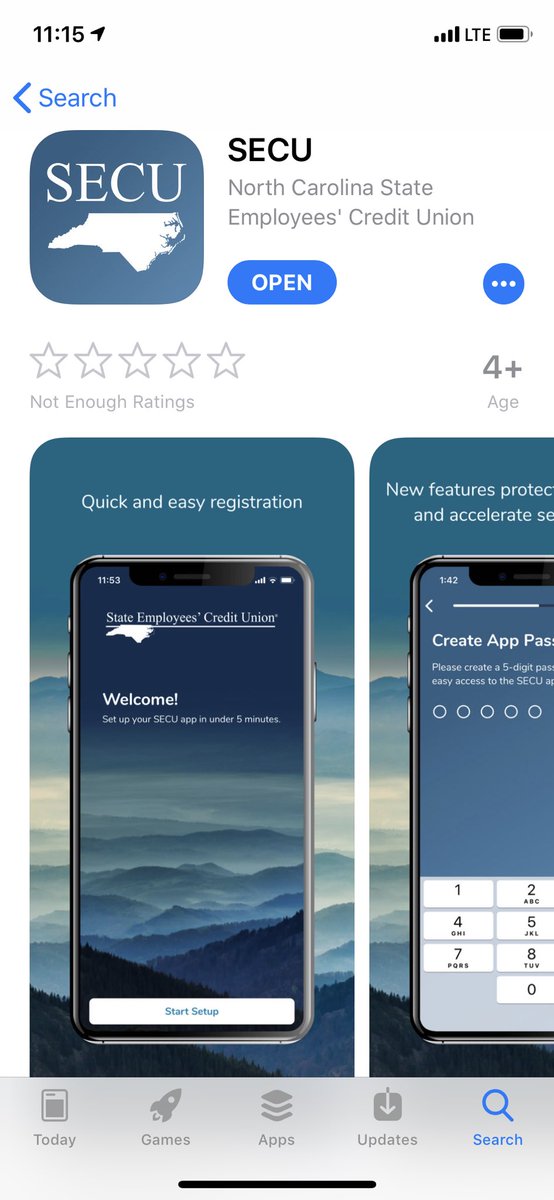 bapplequist's tweet photo. For everyone who uses State Employees Credit Union (SECU), they have officially launched their app today! https://t.co/nR8p6DquI9