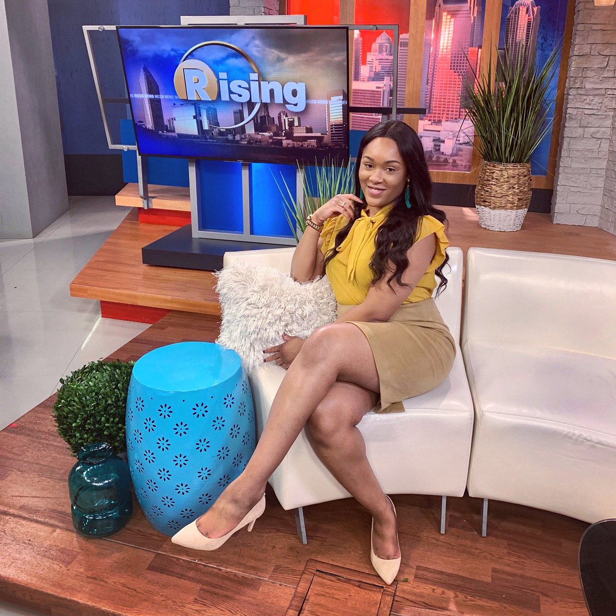 iamtradia's tweet photo. Another fabulous day on “The Couch Chat” with @WCCBCharlotte ✨ #tradiawiththetea #womenonair #Blackwomeninmedia https://t.co/xorWNChjWx