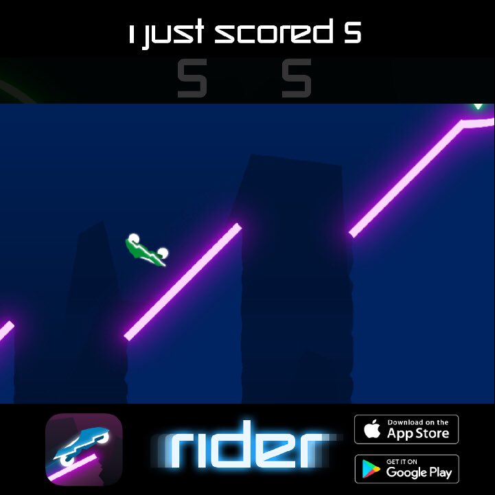 I just scored 5 points in #Rider ! Can you beat my score ? onelink.to/rider