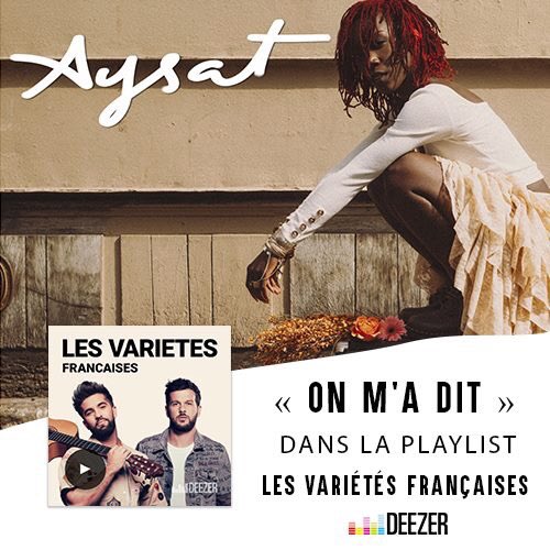 AYSAT (@aysatofficiel) on Twitter photo Les potos ! Je suis dans la playlist "Les variétés françaises" de <a href="/DeezerFR/">Deezer France</a> ! Vous pouvez écouter mon titre "On m'a dit" juste ici bit.ly/2XDEYt4 🎶♥️ Les potos ! Je suis dans la playlist "Les variétés françaises" de <a href="/DeezerFR/">Deezer France</a> ! Vous pouvez écouter mon titre "On m'a dit" juste ici bit.ly/2XDEYt4 🎶♥️