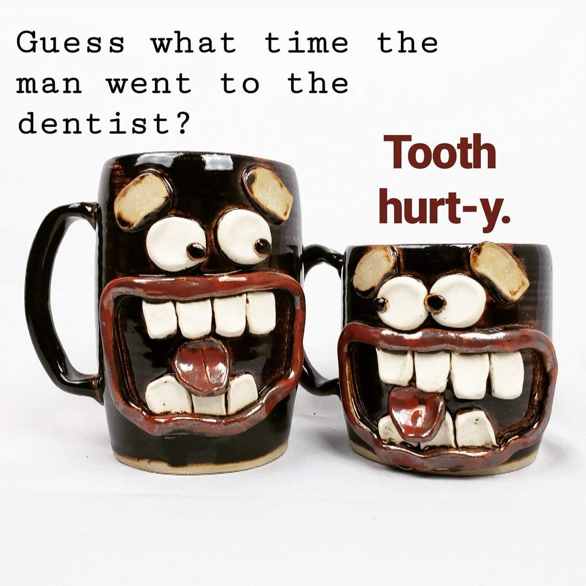 ugchugs's tweet photo. Yep, it's time for the weekly lame dad joke! I think I'll use this one on my kids when they are teenagers 😂😂😂

#nelsonstudio #ugchug #clay #art #coffeemugs #madeinthesouth #southernmade #dadjokes #lamejokes #lamedadjokes #fun #laugh #laughteristhebestmedicine #dentist https://t.co/6FL9DnGlMM