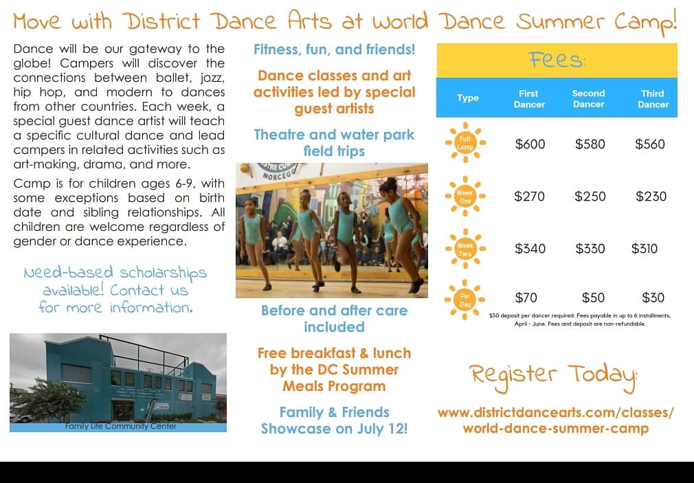 DCDanceArts's tweet photo. Come move with us at DDA’s World Dance Summer Camp!

Dance will be our gateway to learning about cultures from around the world. This camp is for children ages 6-9 years, with some exceptions based on birth date and sibling relationships. All children are welcome. https://t.co/sHyjZMh0pJ