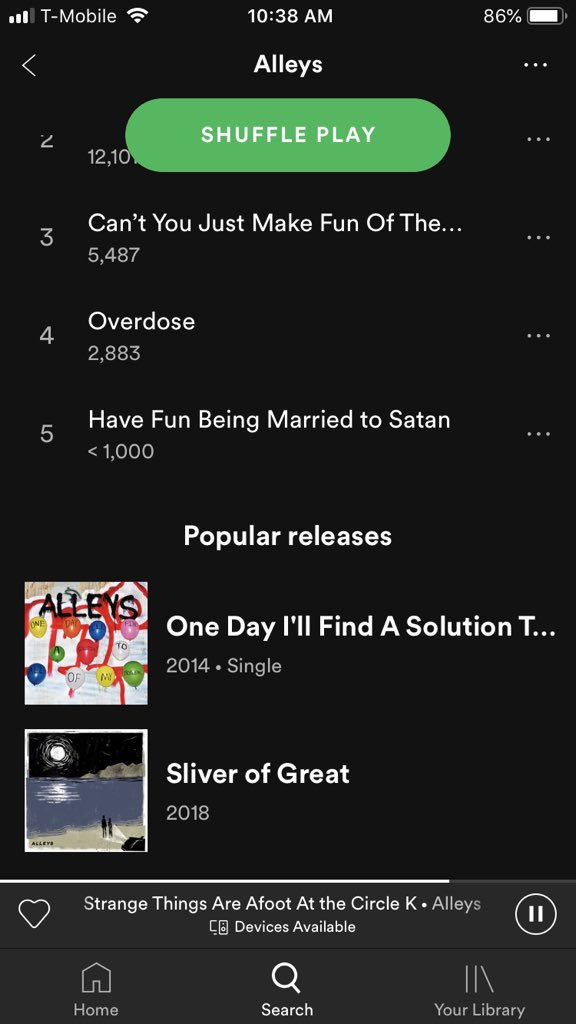 WOW so y’all probably don’t care but after like well over a year since it’s release, Sliver of Great is finally on Spotify! 

We are still dead af and that ain’t changing but these songs rip, go give em a listen if ya never had the chance.