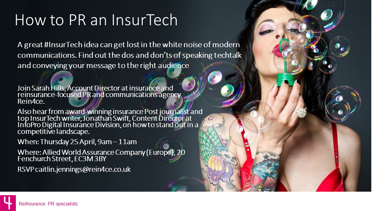 Sarah Hills on X: On Thursday, I'll be holding a seminar with  @reinsurancegirl and @InsuranceSwifty on how to #PR an #Insurtech. We'll go  through the dos and don'ts of techtalk and conveying
