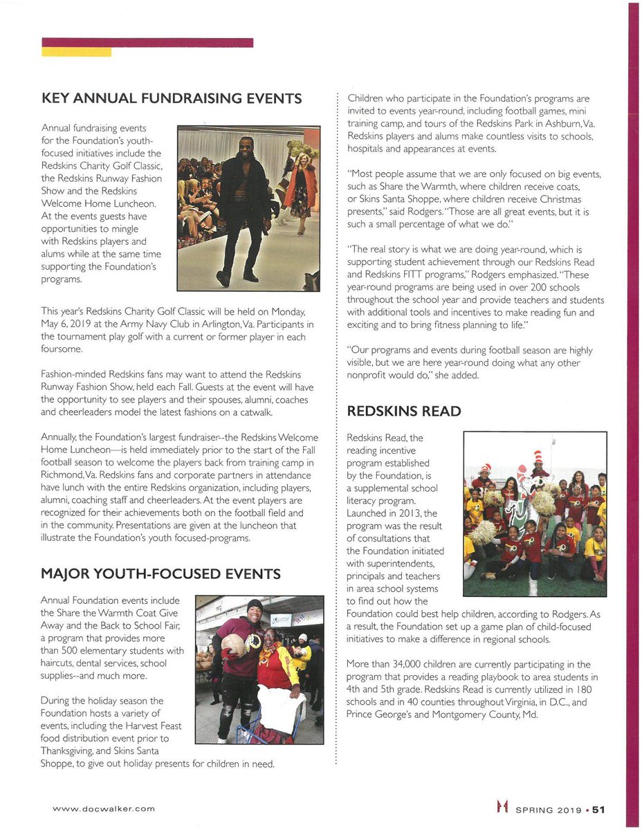 Sharonnnn4's tweet photo. Check out my article: 'Washington Redskins Charitable Foundation Helps DMV Children Year-Round' in the Spring '19 issue of @RickDocWalker's #ProView magazine https://t.co/RDDuToBv2V @RedskinsCR #Redskins #redskinscharitablefoundation #philanthropy #HTTR https://t.co/sLlrt9oTz3