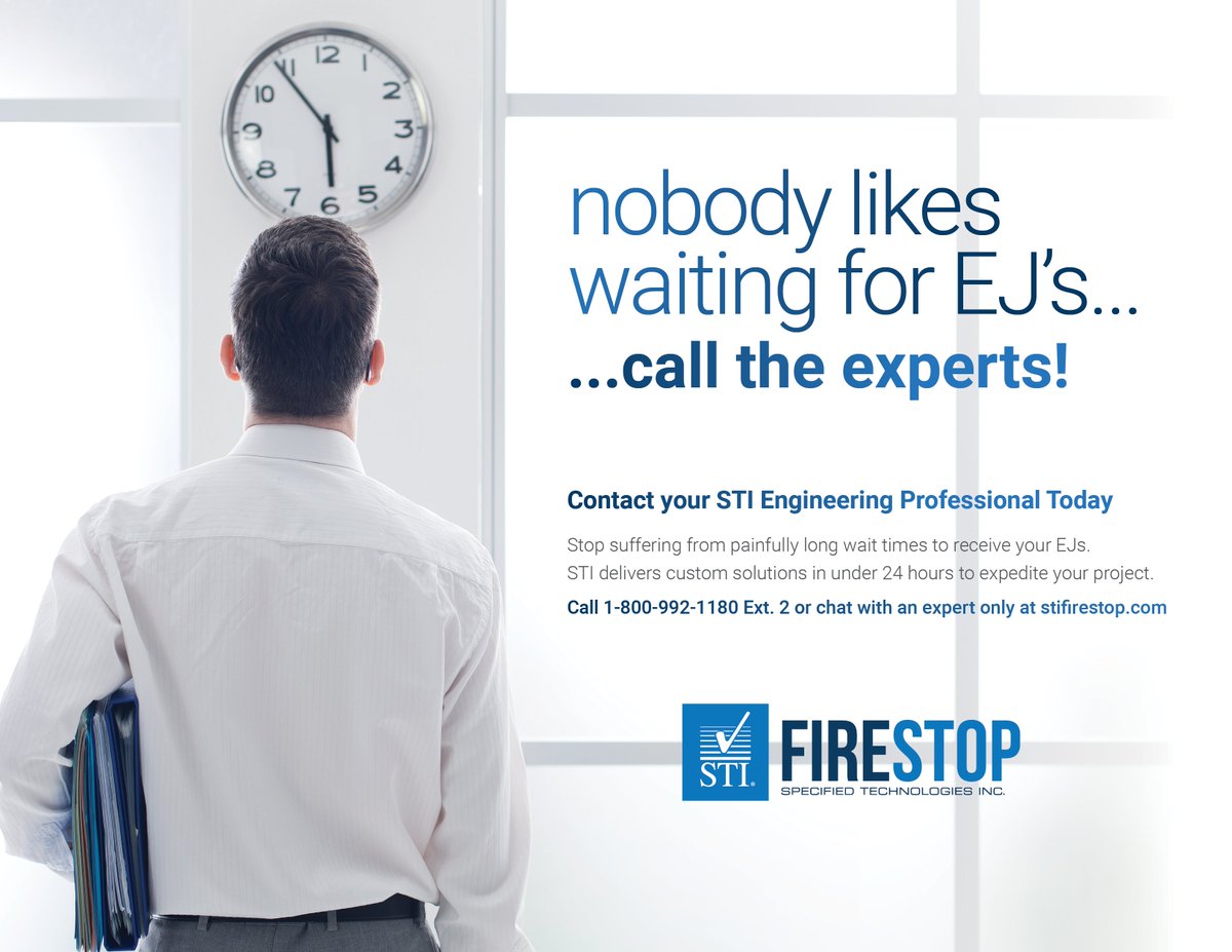 STI_FIRESTOP's tweet photo. Have you been waiting too long to receive your #EJs? Call us!! STI delivers #custom #solutions in under 24 hours! #EngineeringJudgement #CallUs #WeCanHelp #Fast #SpeedyService #CallTheExperts https://t.co/WZ6ZxKkRli