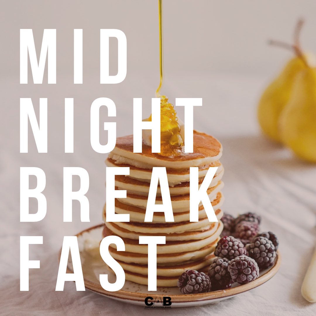 It’s that time of the semester again, camels! Time to study hard and eat pancakes! Join us in Marshbanks Dining hall tomorrow at 10pm for MIDNIGHT BREAKFAST. Come early to reserve your FREE T-SHIRT! We can’t wait to see you all there! 🥞🥓🍩🍎🥝🍓🍌🍳🥛☕️