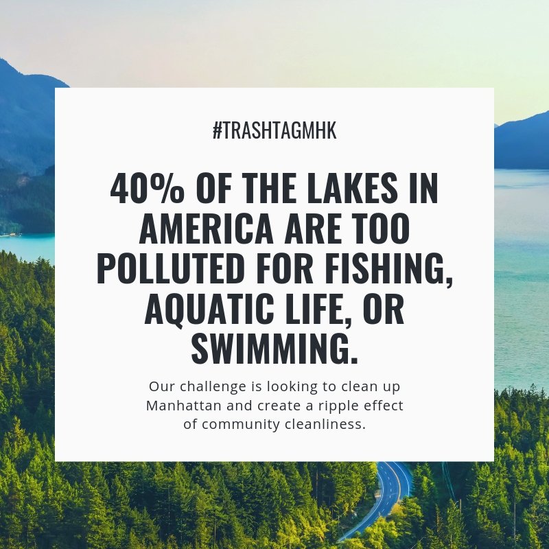 TrashtagMHK's tweet photo. Help spread the word! We have to clean the land and the water of this earth to survive! Any form of cleaning is an improvement, make sure and take pictures and use #trashtagmhk when posting! https://t.co/K9ADvBq55w