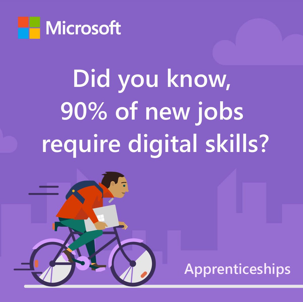 Graphic showing that 90% of new jobs require digital skills.