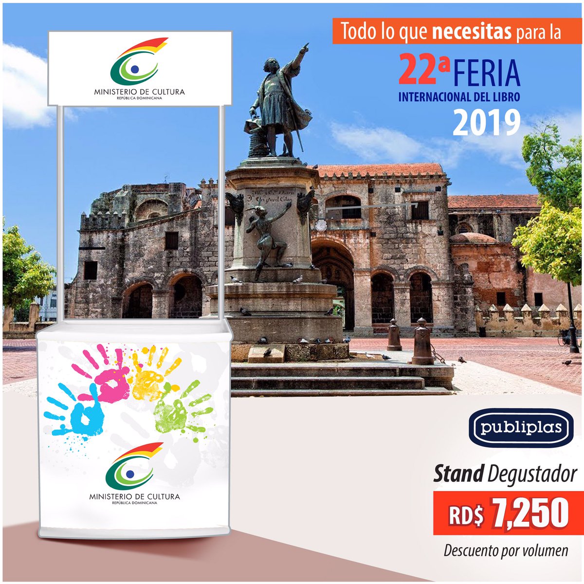 Publiplasrd's tweet photo. Tenemos lo que necesitas para exhibir tu marca y productos en la 22ª Feria Internacional del Libro. Stand Degustador RD$7,250, Roll Up Banner 101 RD$3,235, Porta Afiche RD$3,200. Precio Incluye Impresión Full Color, Comunícate con nosotros para más información al 809.372.7000 https://t.co/ozzvskD1nJ