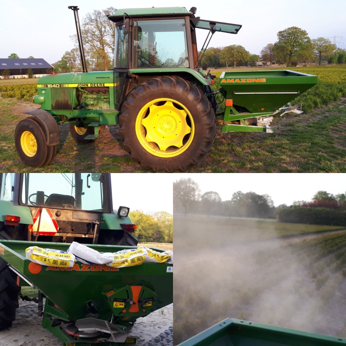 Kieseriet strooien op de kwekerij. Voor een mooi groen product.