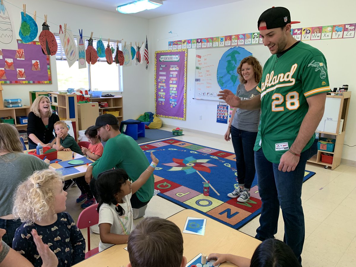 soi4kids's tweet photo. Thank you to Chad Pinder and @mattolson21 from the @Athletics for stopping by today and helping us with our earthquake drill!!! https://t.co/XmJ4zxVC1d