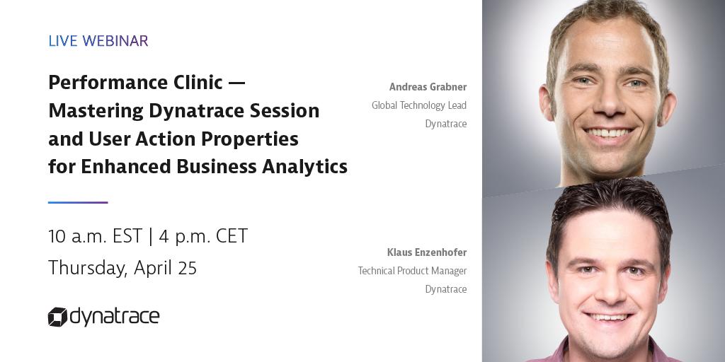 Get to know more about the #Dynatrace User Session Query Language, in this Performance Clinic on April 25th with <a href="/grabnerandi/">Andreas Grabner (aka Andi)</a> &amp; <a href="/kenzenhofer/">Klaus Enzenhofer</a>. View the webinar agenda and register  to join us: bit.ly/2GxESh5