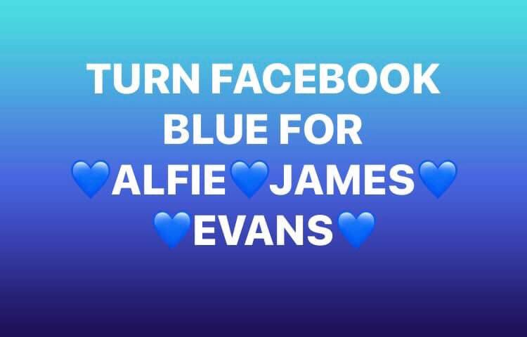 #ALFIESARMY (@alfiesarmy16) on Twitter photo ๐This time a year ago at 21:21 BST Alfieโs ventilation was removed and he began his real fight, so in dedication of the most amazing gorgeous brave boy can we ask you all TONIGHT AT 21:21 we all change our social media profile pictures, cover photo to TURN BLUE FOR ALFIE EVANS๐ ๐This time a year ago at 21:21 BST Alfieโs ventilation was removed and he began his real fight, so in dedication of the most amazing gorgeous brave boy can we ask you all TONIGHT AT 21:21 we all change our social media profile pictures, cover photo to TURN BLUE FOR ALFIE EVANS๐