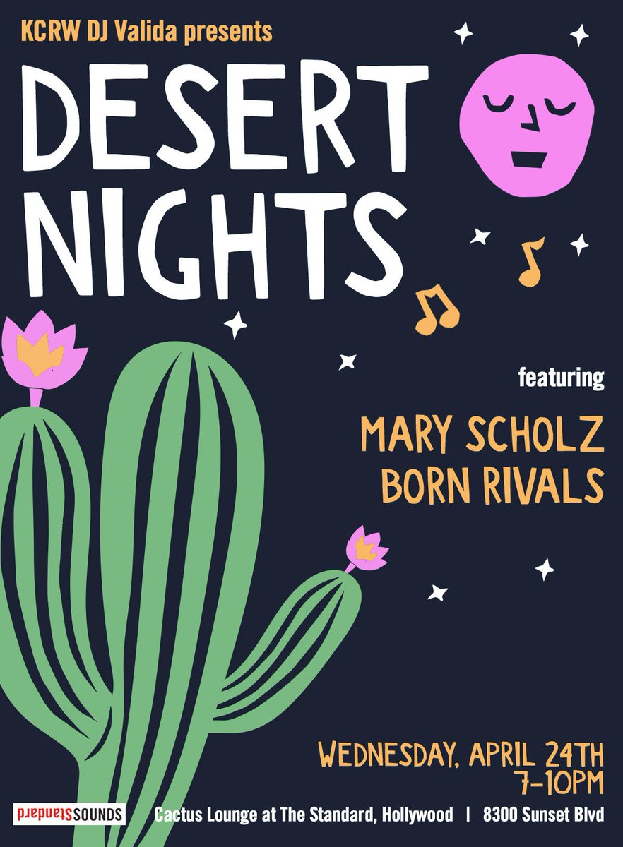 Playing a stripped down set for @desertnightsmusic w/ <a href="/MaryScholz/">Mary Scholz</a> this Wednesday. Big Tunes, Intimate Setting. Free and kicks off at 7pm.
