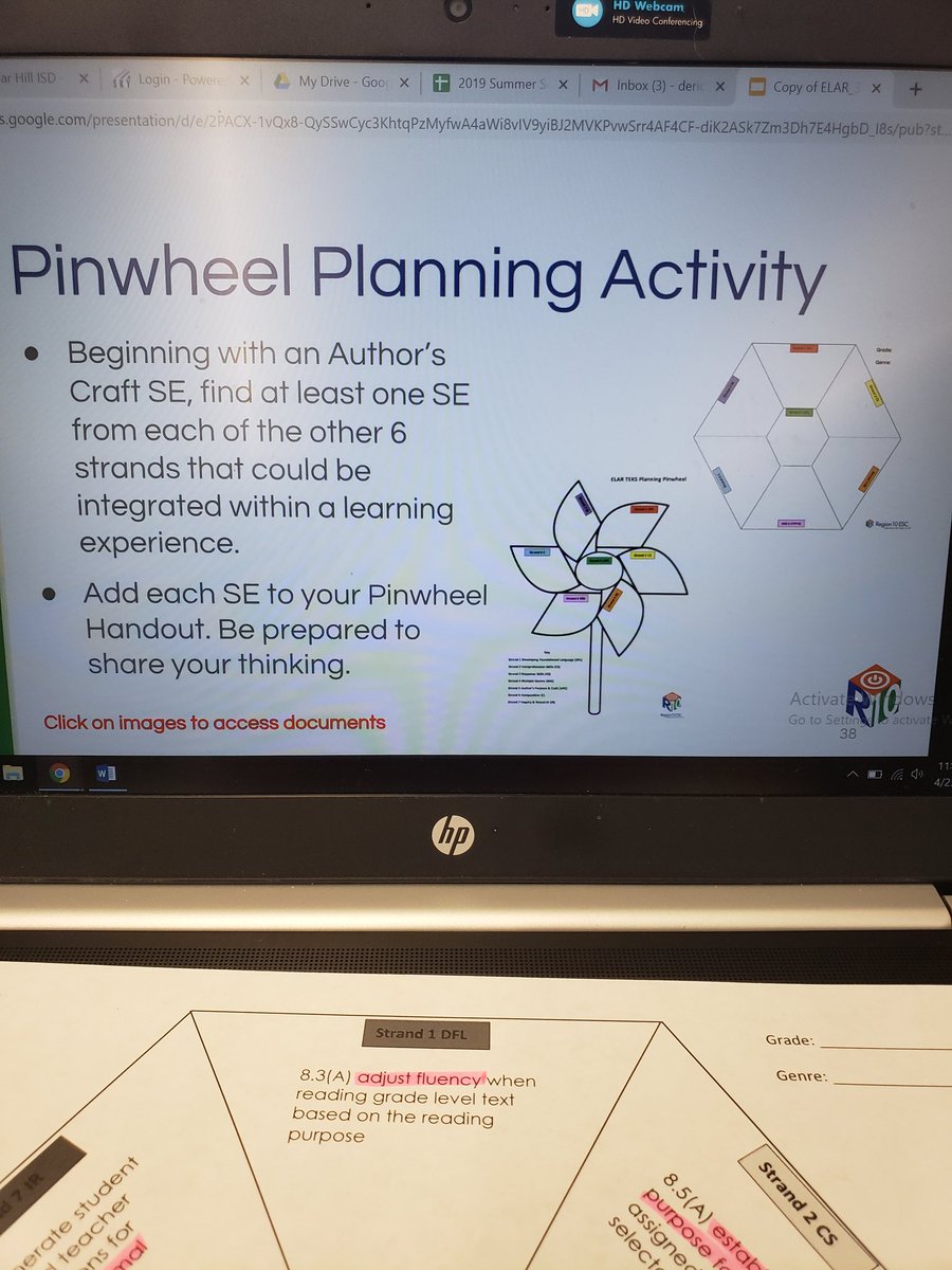 DericaTurner's tweet image. Using the Pinwheel Planning Activity to integrateTEK strands for effective and aligned instruction. @R10ELA #IntentionalPractices #SharpeningMytools