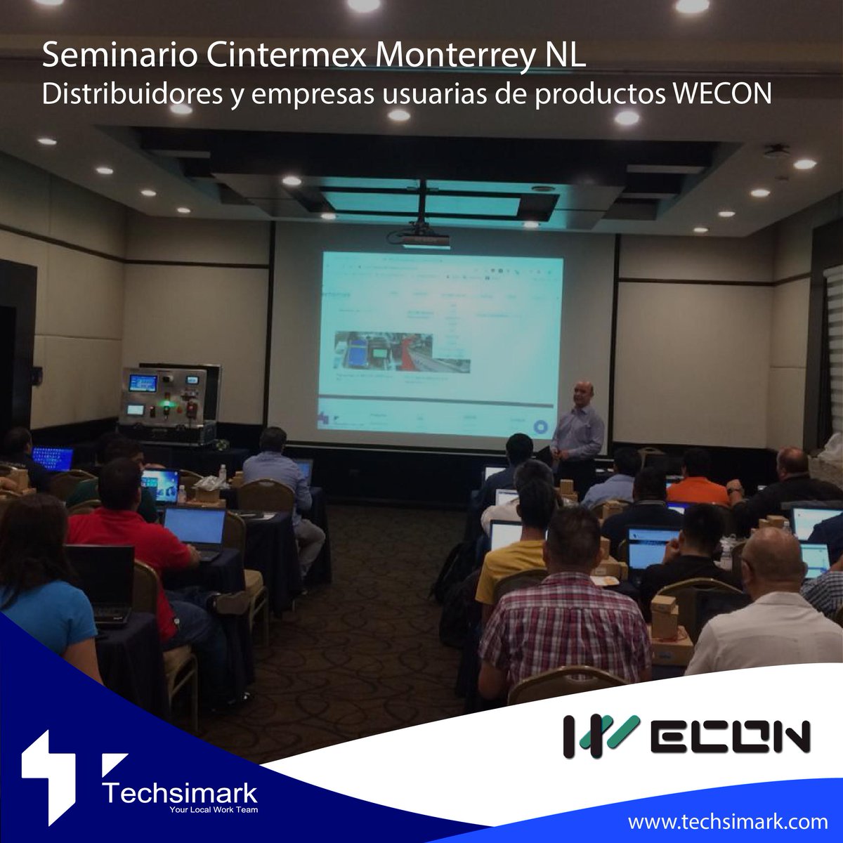 techsimark's tweet image. Hace unos días compartimos un Seminario en Monterrey NL (Cintermex) para distribuidores y empresas usuarias de productos #WECON

Conoce más del Distribuidor Maestro en México de productos de #AutomatizaciónInsdustrial en: techsimark.com
#HMI #PLC #IPC #MotionControl