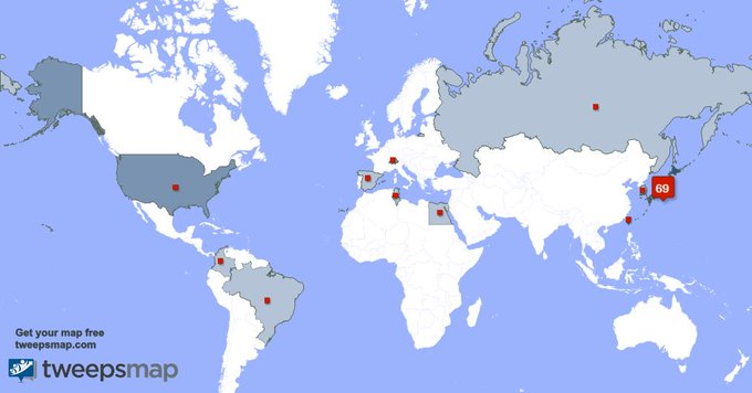 My followers are in Japan(70%), USA(8%)... Get your map too: https://t.co/1zWMEcPL4n 