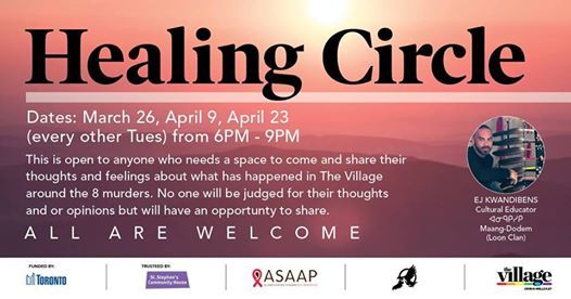 ChurchWellesley's tweet photo. Join us tonight for our Healing Circle being held at 560 Church St starting at 6pm. This is open to anyone that needs a space to come and share their thoughts and feelings about what has happened in The Village around the 8 murders: https://t.co/6Zuwcsg4yV https://t.co/590SOvnLrr