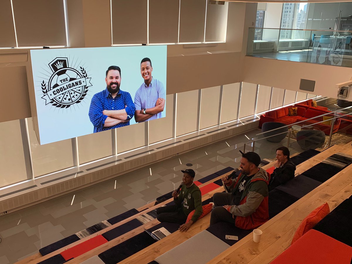 paramount_ads's tweet photo. .@SoccerCooligans are at @Viacom to announce @NY_FEST 2019 brackets! Go to https://t.co/pmTdrxVl8n for more info #weareviacom #nyfest ⚽️⚽️⚽️ https://t.co/PzQX4f2Dlj