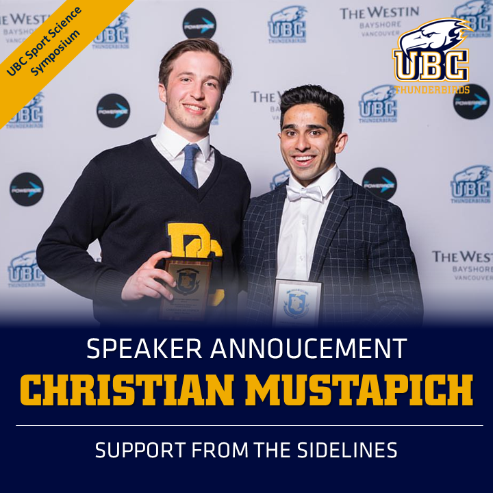 ubcperformance's tweet photo. We are thrilled to announce @ckmustapich, 2019 Trainer of the Year, as apart of our list of great speakers this year. Christian has been a vital part of the @UBCMHKY support team by taking on numerous roles. Come check out his talk on May 3rd. Tix here: https://t.co/zQ3rnRbw4B https://t.co/RR42NgiY2w