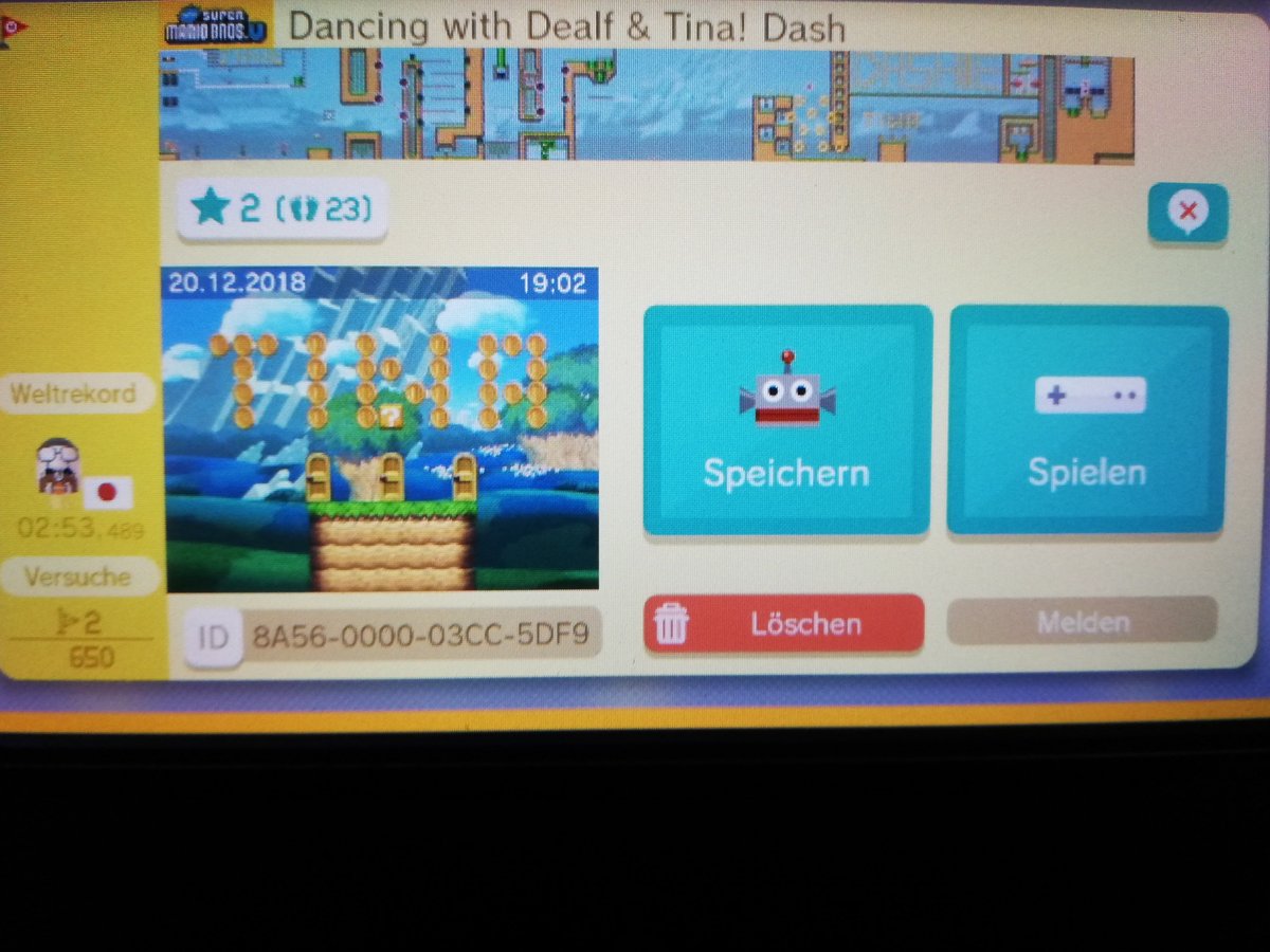 Hey ho Dashie.... Got some time to make two levels for you.
Looking forward to Super Mario Maker 2 on the Switch.
Hope you rage the sh#t out. Greetings from Austria
IDs:
--&gt; 0AB2-0000-03E4-5DF8
--&gt; 8A56-0000-03CC-5DF9

<a href="/DashieXP/">DashieXP</a>  #dashiemaker