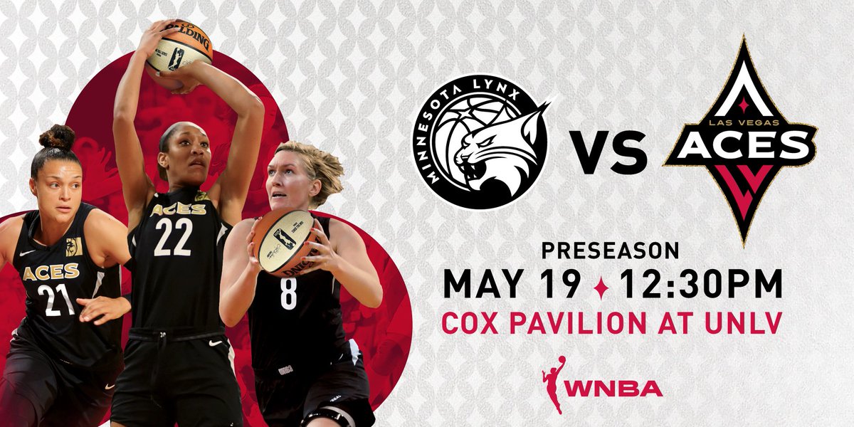 Cox Pavilion (@coxpavilion) on Twitter photo ON-SALE NOW: <a href="/WNBA/">WNBA</a> Preseason - <a href="/LVAces/">Las Vegas Aces</a> vs. <a href="/MinnesotaLynx/">Minnesota Lynx</a> on Sunday, May 19 at <a href="/CoxPavilion/">Cox Pavilion</a>. #WNBA #LVAces #Vegas #UNLV
Tickets β bit.ly/2IA0Xhd ON-SALE NOW: <a href="/WNBA/">WNBA</a> Preseason - <a href="/LVAces/">Las Vegas Aces</a> vs. <a href="/MinnesotaLynx/">Minnesota Lynx</a> on Sunday, May 19 at <a href="/CoxPavilion/">Cox Pavilion</a>. #WNBA #LVAces #Vegas #UNLV
Tickets β bit.ly/2IA0Xhd