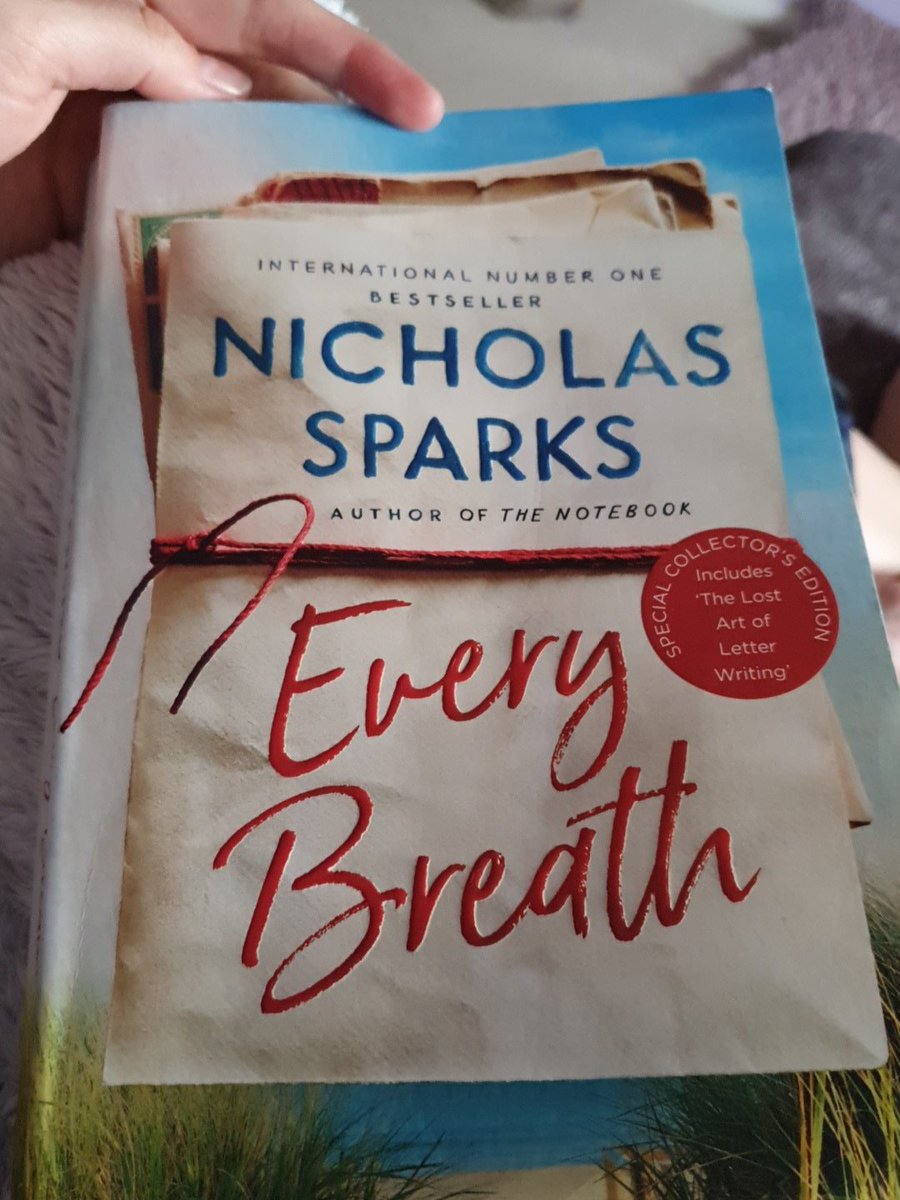 nnifer5's tweet photo. Started this book 2 days ago and can't put it down! What an amazing book! #loveit #nicholassparks @NicholasSparks #everybreath #favouriteauthor https://t.co/JvwT8hQV3T