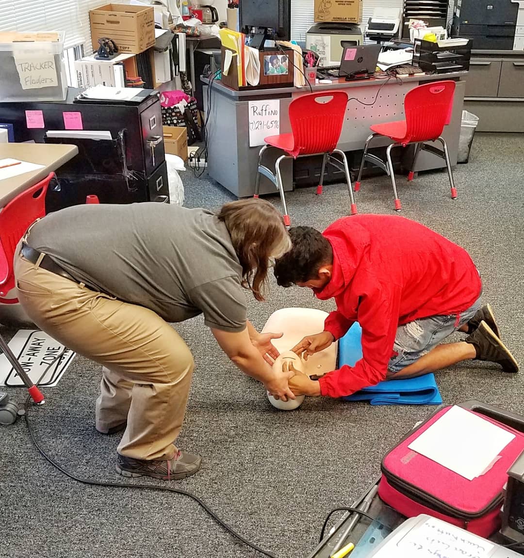 BaldLibrarian's tweet photo. Seniors fulfilling their state-required CPR training in the library today! Seniors, see Coach Ruffino if you still need to get CPR certified before you graduate! #ramnation #waltriphighschool #CPR #rambrary https://t.co/7AEi2Tj1LQ