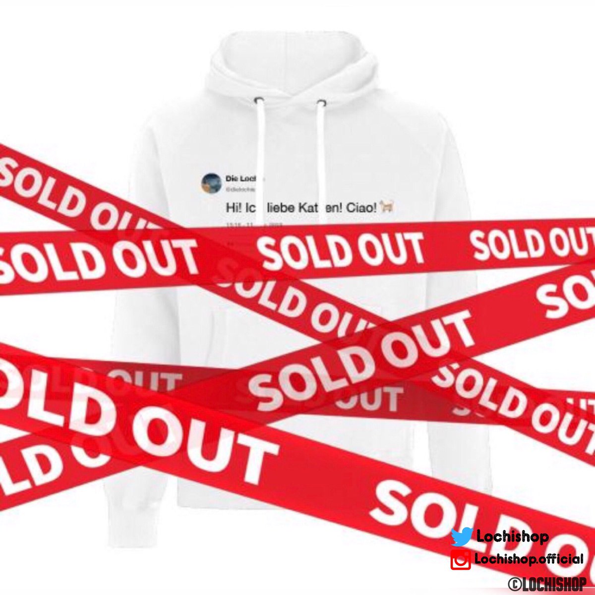 Der Twitter-Hoodie ist leider ausverkauft! Vielleicht wartet euer Lieblingsteil aber auch noch im Shop auf euch! Schaut mal vorbei, da gibt’s gerade Rabatte! #Lochishop #soldout #werbung