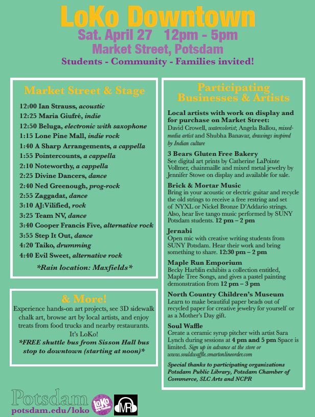 This week for Madstop Records! #SUNYPotsdam #PotsdamProud #LoKoArtsFestival