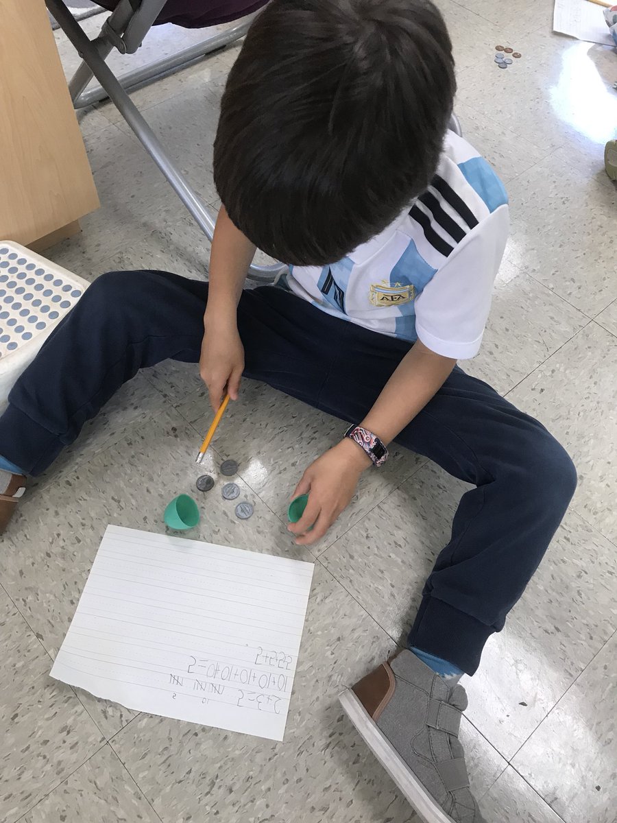 lowelldc's tweet image. Our #MathHunt was a hit! Check out our K kids finding eggs filled with math challenges! #moneymath #numbersentences #counting #diceaddition #YAY_4_K