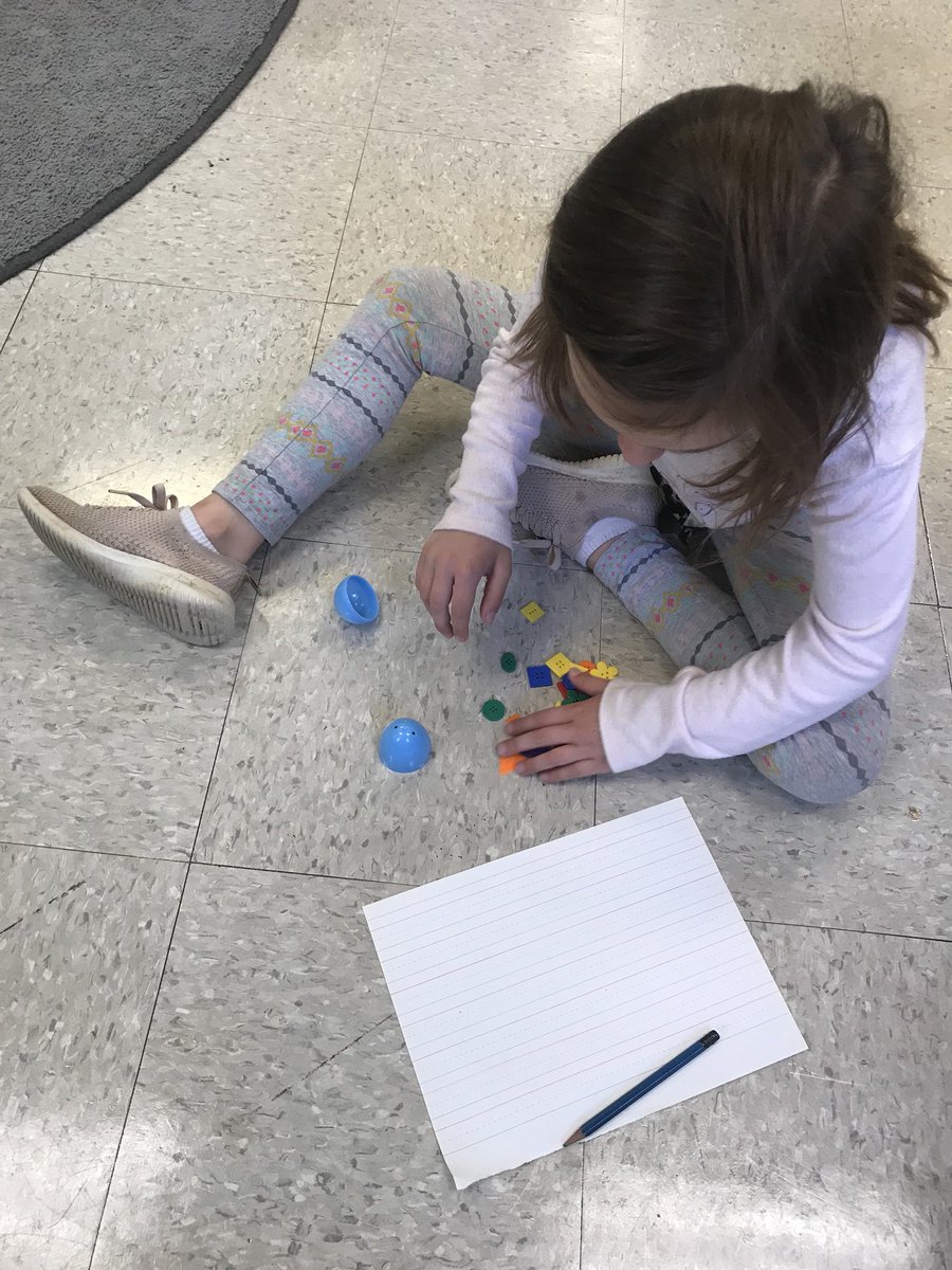 lowelldc's tweet image. Our #MathHunt was a hit! Check out our K kids finding eggs filled with math challenges! #moneymath #numbersentences #counting #diceaddition #YAY_4_K