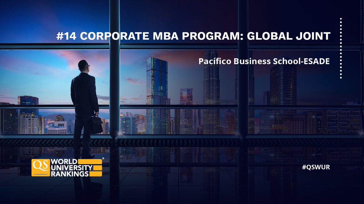 PacificoBS's tweet photo. #OrgulloPBS 💙 Nuestro Corporate MBA en doble grado con @ESADE, ha sido reconocido en el puesto 14 del QS Executive MBA Rankings - Joint Programes (@TopMBA), junto a prestigiosas universidades como @KelloggOx, @Columbia, @UCLA o @Cornell. 

@XGimbert
#MBA #Postgrado #education https://t.co/udTBN3ShEJ