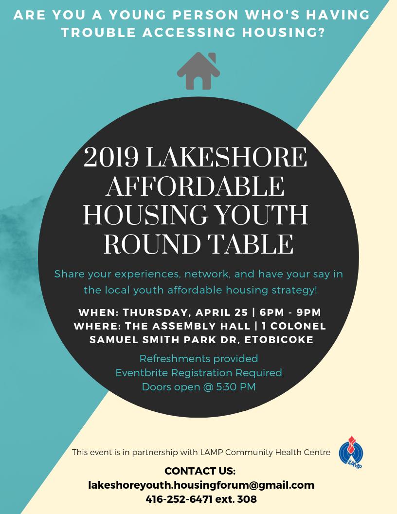 YouthToronto's tweet photo. Want to share feedback on Housing affordability as a young person? 

A perfect opportunity if you live in Lakeshore 
&amp; are passionate about housing equality!

Contact: lakeshoreyouth.housingforum@gmail.com

Register here:
https://t.co/mpAxCfgLkC  

@TOYouthCabinet @LAMPCHC_info https://t.co/Z3mNK5wBlo