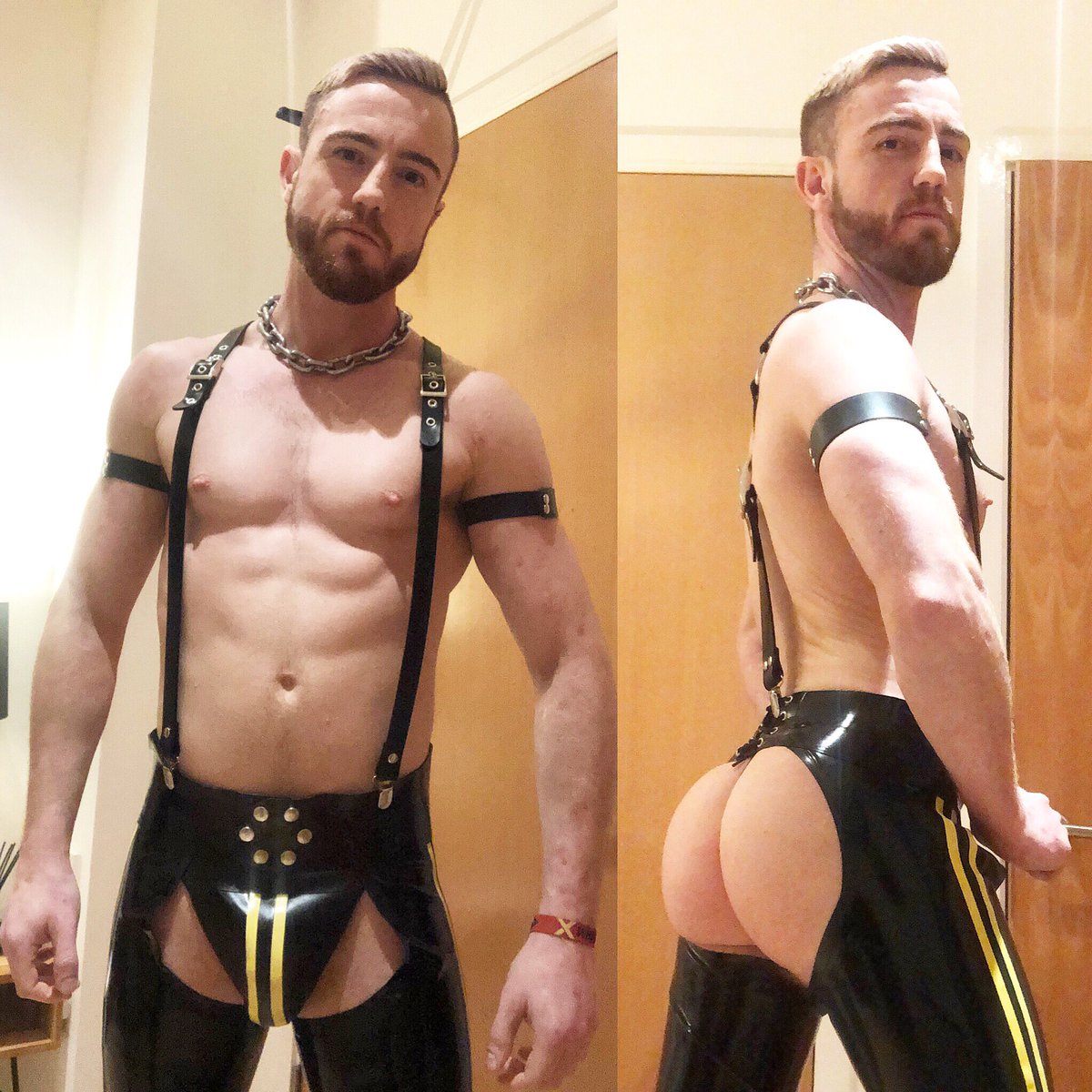 JPDuboisXXX's tweet photo. Felt good to crack out the chaps again for #MRMX last week.

Rubber braces by @strongpupuk 
#manchesterrubbermen #mrm #rubber #rubberboy https://t.co/HvcsGpDTdG