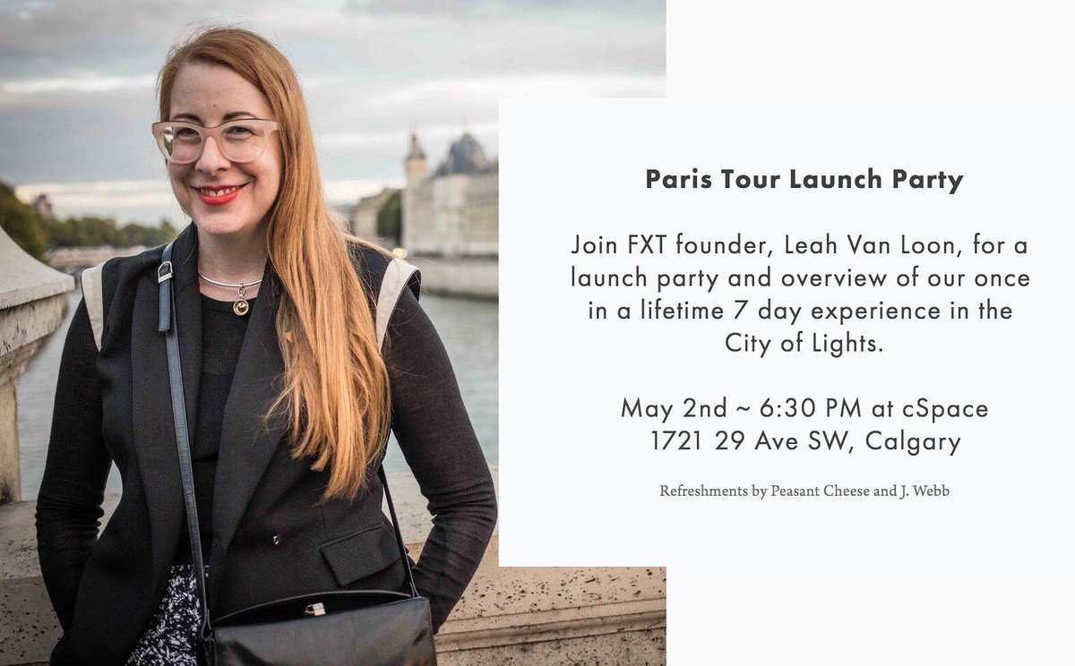 Join us for the launch party for the next Paris fashion tour! May 2nd, 6 pm with refreshments and an overview of the tour! #yyc #paristravel